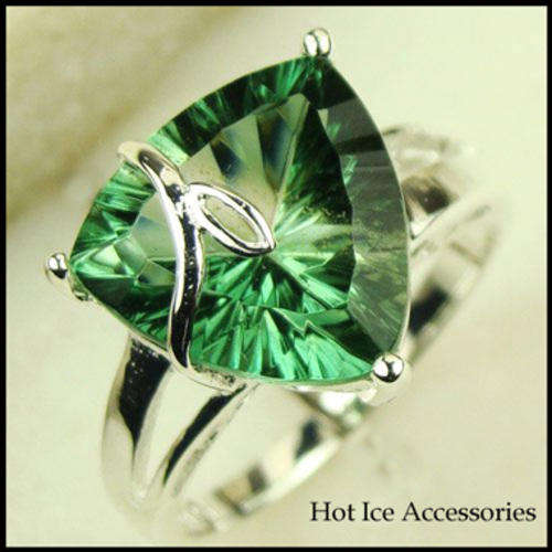 **INTERNATIONAL SHIPPING** STERLING SILVER SIMULATED MYSTIC TOPAZ RING