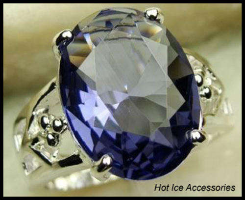**INTERNATIONAL SHIPPING** STERLING SILVER HALLMARKED SIMULATED AMETHYST RING