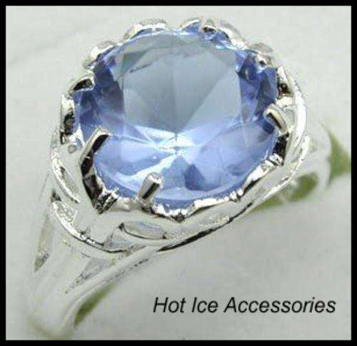 **INTERNATIONAL SHIPPING** STERLING SILVER SIMULATED LIGHT AMETHYST RING*NO COMBINED POSTAGE