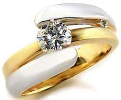 **INTERNATIONAL SHIPPING** 18K YELLOW GOLD PLATED SIMULATED DIAMOND RING*NO COMBINED SHIPPING