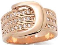 **INTERNATIONAL SHIPPING** 18K ROSE GOLD PLATED SIMULATED DIAMOND RING*NO COMBINED SHIPPING