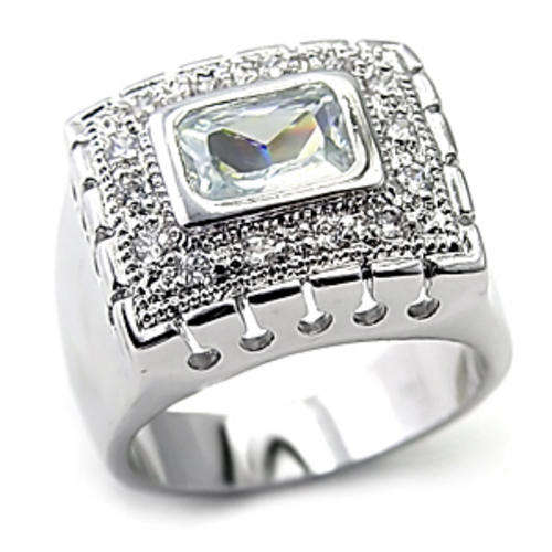 **INTERNATIONAL POSTAGE** 18K WHITE GOLD PLATED SIMULATED DIAMOND RING