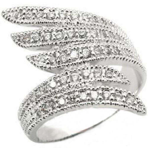 **INTERNATIONAL POSTAGE** 18K WHITE GOLD PLATED SIMULATED DIAMOND RING