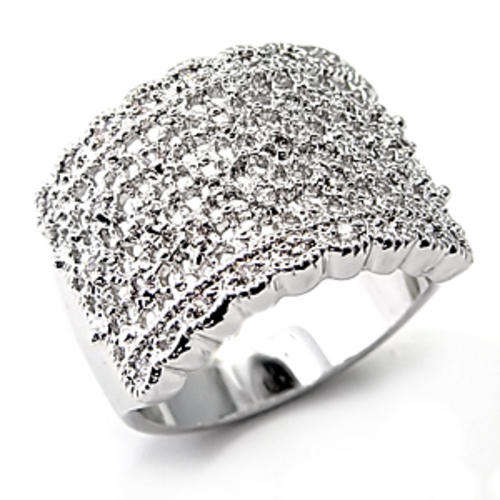 **INTERNATIONAL POSTAGE** 18K WHITE GOLD PLATED SIMULATED DIAMOND RING