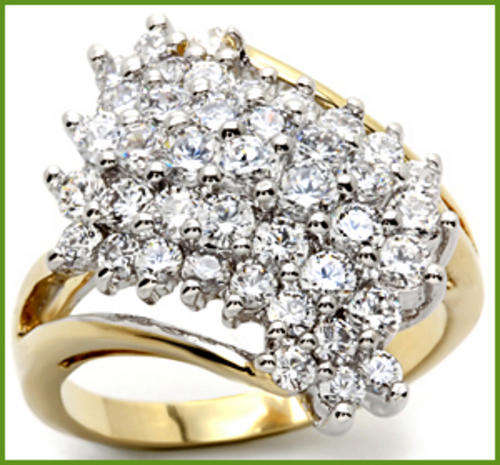 **INTERNATIONAL SHIPPING** 18K YELLOW GOLD PLATED SIMULATED DIAMOND RING*NO COMBINED SHIPPING
