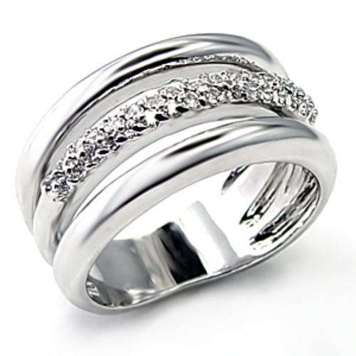 **INTERNATIONAL POSTAGE** 18K WHITE GOLD PLATED SIMULATED DIAMOND RING