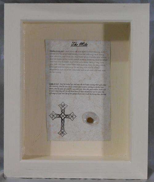 FRAMED ancient Jewish coin, "Widow Mite" bronze prutah over 2000 years old