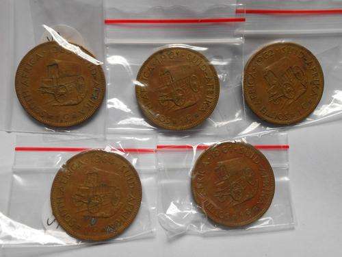 AUCTION STARTS AT R1 *** Lot of 5 *** 1 Cents (1961 to 1964)