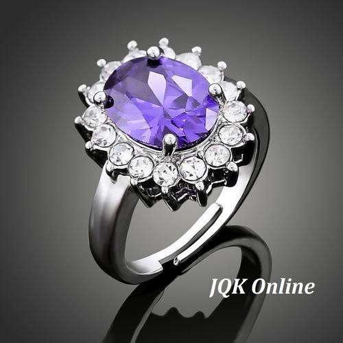 Brand New Fashion 18K White GP with Austrian Crystal Ring Free Size Adjustable!!!!!