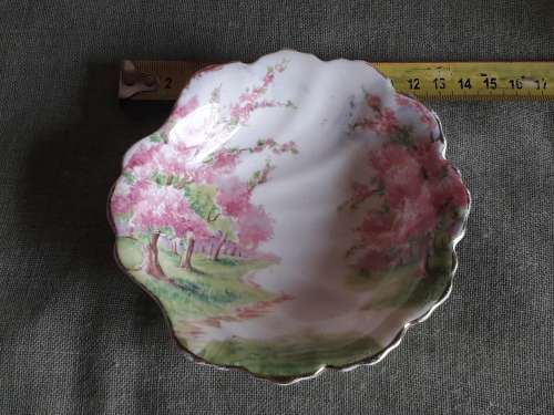 STUNNING VINTAGE ROYAL ALBERT "BLOSSOM TIME" MINT/TRINKET DISH