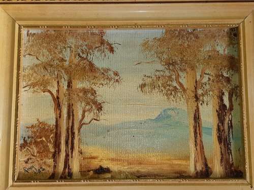 STUNNING SMALL OIL ON BOARD BY THE SOUTH AFRICAN ARTIST RINA VOS