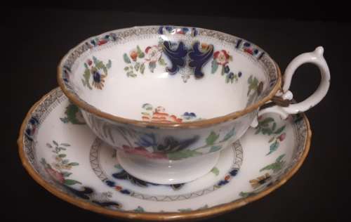 STUNNING ANTIQUE IMPERIAL STONE CHINA  CHINOISERIE TEA DUO