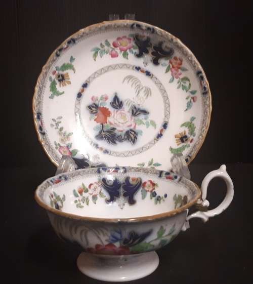 STUNNING ANTIQUE IMPERIAL STONE CHINA  CHINOISERIE TEA DUO