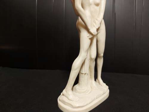 STUNNING A SANTINI FIGURINE OF TWO NUDES, MARKED ON THE PLINTH AND STANDING 32 CM TALL