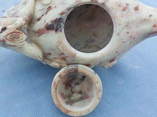 STUNNING INTRICATELY CARVED ORIENTAL VINTAGE STONE TEAPOT