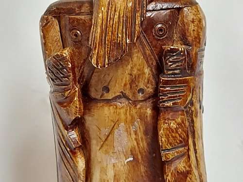 ANTIQUE HAND CARVED FROM BONE ORIENTAL FIGURINE