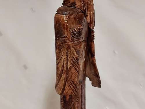ANTIQUE HAND CARVED FROM BONE ORIENTAL FIGURINE