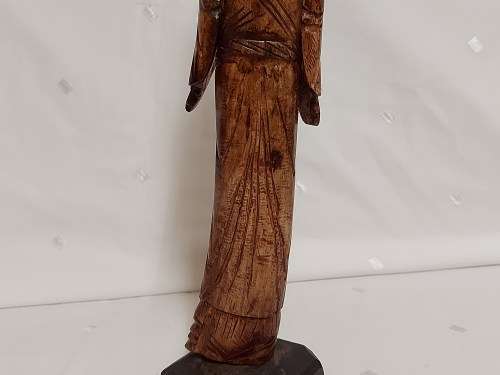 ANTIQUE HAND CARVED FROM BONE ORIENTAL FIGURINE