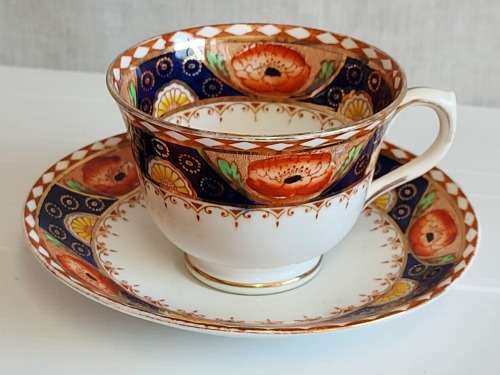 AWESOME ULTRA RARE C.1925 ROYAL ALBERT CROWN CHINA TEA DUO