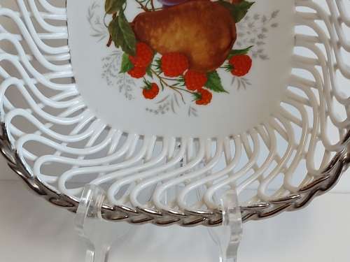 STUNNING VINTAGE PORFIN CLUJ-NAPOCA ROMANIAN PORCELAIN BASKET/BOWL