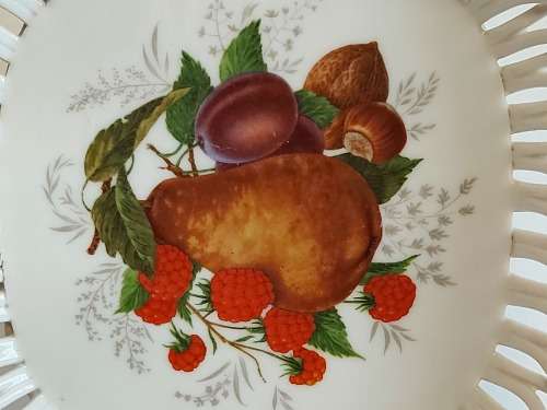 STUNNING VINTAGE PORFIN CLUJ-NAPOCA ROMANIAN PORCELAIN BASKET/BOWL