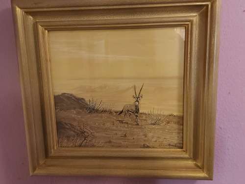 AWESOME ORIGINAL FRAMED OIL ON BOARD PAINTING BY THE WELL REPUTED SOUTH AFRICAN ARTIST G P CANITZ