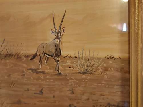 AWESOME ORIGINAL FRAMED OIL ON BOARD PAINTING BY THE WELL REPUTED SOUTH AFRICAN ARTIST G P CANITZ