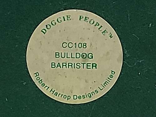 AWESOME VINTAGE ROBERT HARROP DESIGNS DOGGIE PEOPLE BULLDOG BARRISTER