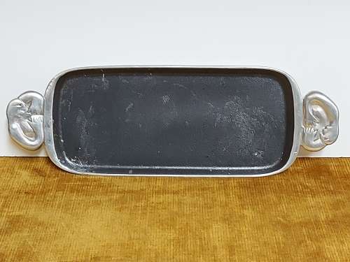 CARROL BOYES FUNCTIONAL ART:  STUNNING EARLY DESIGN PEWTER RECTANGULAR PLATTER