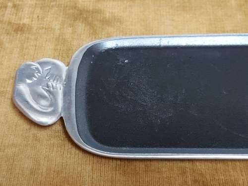 CARROL BOYES FUNCTIONAL ART:  STUNNING EARLY DESIGN PEWTER RECTANGULAR PLATTER