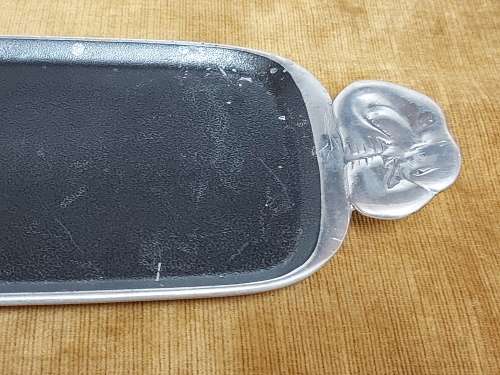 CARROL BOYES FUNCTIONAL ART:  STUNNING EARLY DESIGN PEWTER RECTANGULAR PLATTER