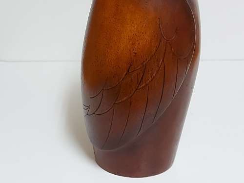 RARE FEATHERS OF KNYSNA LIMITED EDITION AFRICAN COLLECTION LARGE OWL, HAND CARVED AND PAINTED