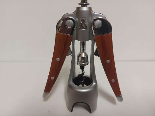 HIGHLY COLLECTIBLE LAGUIOLE SILVER METAL AND WOOD CORKSCREW AND LABEL CUTTER SET IN A CUSTOMIZED BOX