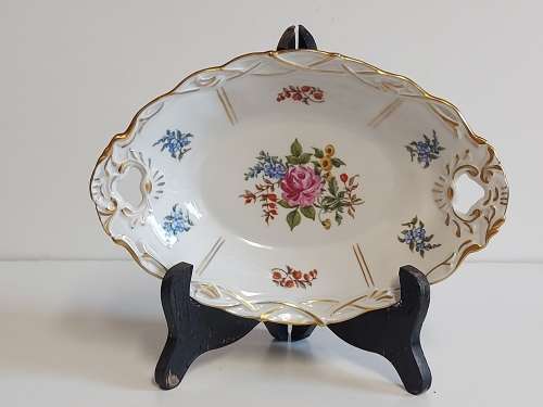 BEAUTIFUL VINTAGE 1970'S P G GDR (EAST GERMANY) OVAL TWIN HANDLED DISH