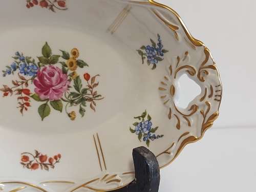 BEAUTIFUL VINTAGE 1970'S P G GDR (EAST GERMANY) OVAL TWIN HANDLED DISH