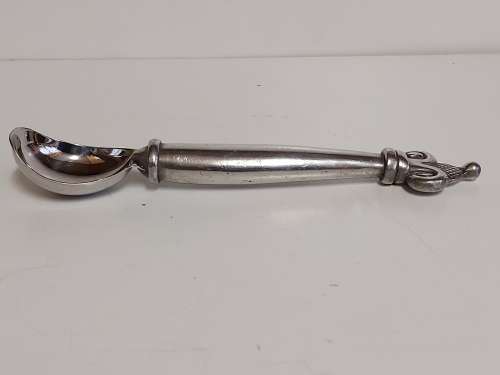 CARROL BOYES FUNCTIONAL ART: VINTAGE EARLY DESIGN PEWTER AND STAINLESS STEEL SOLID ICE CREAM SCOOP