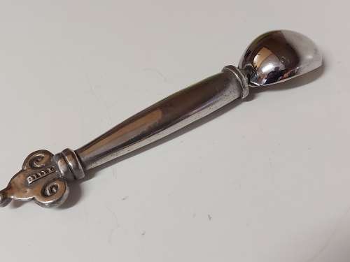 CARROL BOYES FUNCTIONAL ART: VINTAGE EARLY DESIGN PEWTER AND STAINLESS STEEL SOLID ICE CREAM SCOOP