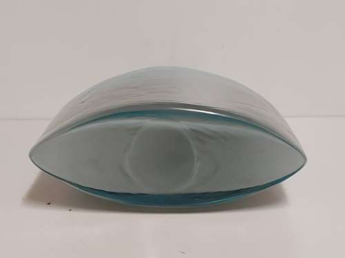 STUNNING VINTAGE 1960s MURANO AQUA BLUE AND GREY OPALESCENT ART GLASS FLAT BOTTLE VASE