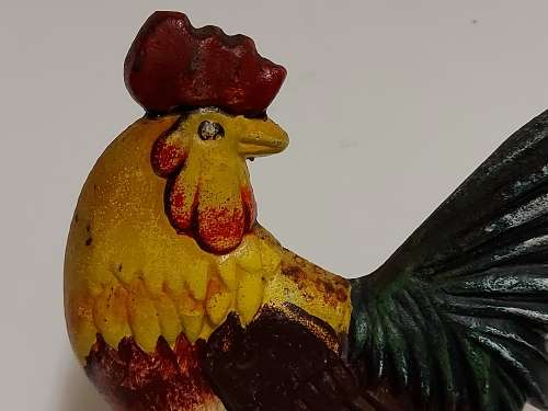 VINTAGE CAST IRON ROOSTER DOOR STOPPER