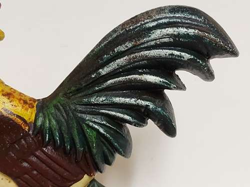 VINTAGE CAST IRON ROOSTER DOOR STOPPER