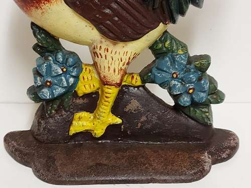 VINTAGE CAST IRON ROOSTER DOOR STOPPER