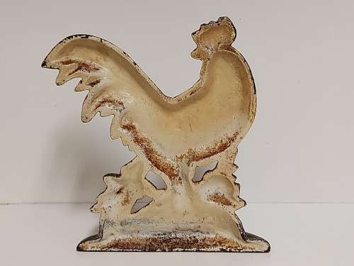 VINTAGE CAST IRON ROOSTER DOOR STOPPER