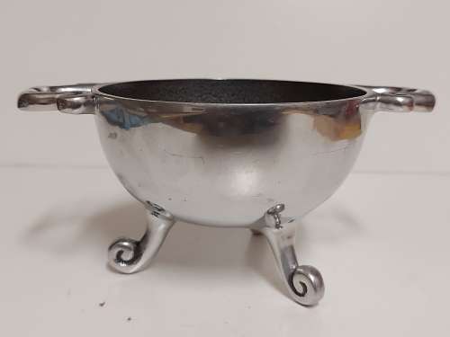 AWESOME FUNCTIONAL ART VINTAGE SMALL PEWTER FOOTED BOWL