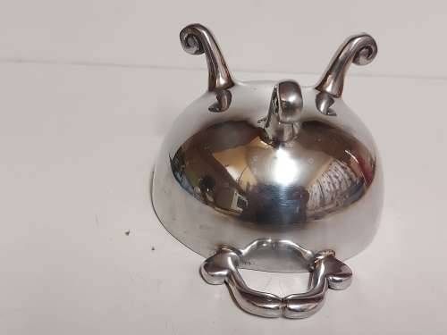 AWESOME FUNCTIONAL ART VINTAGE SMALL PEWTER FOOTED BOWL
