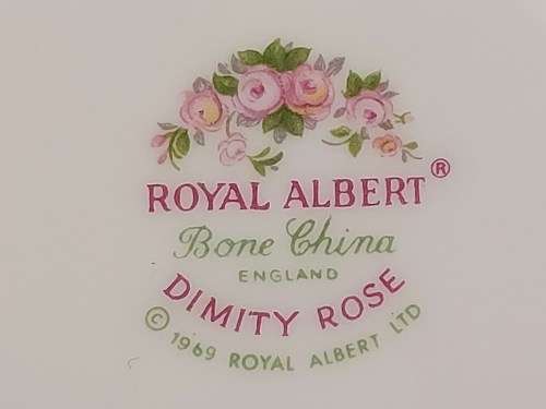 VINTAGE ROYAL ALBERT DIMITY ROSE BONE CHINA TEA TRIO