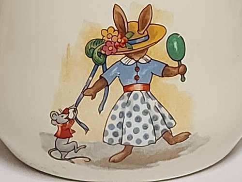 BEAUTIFUL ROYAL DOULTON BUNNYKINS TWIN HANDLED MUG IN MINT CONDITION