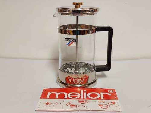 STUNNING MELIOR PYREX MADE IN FRANCE 8 CUP COFFEE PLUNGER, UNUSED AND IN MINT CONDITION