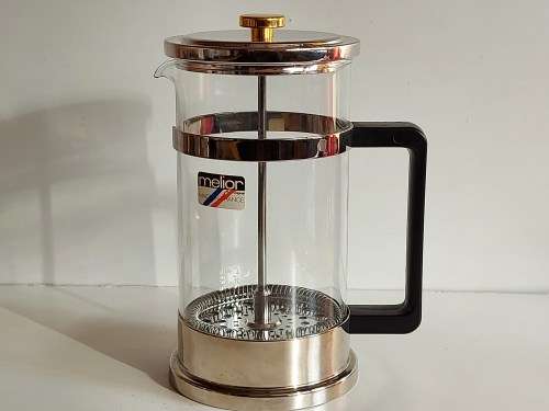STUNNING MELIOR PYREX MADE IN FRANCE 8 CUP COFFEE PLUNGER, UNUSED AND IN MINT CONDITION