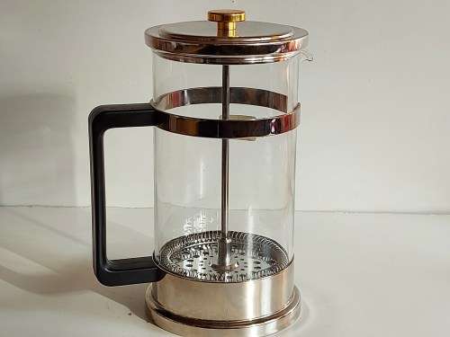 STUNNING MELIOR PYREX MADE IN FRANCE 8 CUP COFFEE PLUNGER, UNUSED AND IN MINT CONDITION