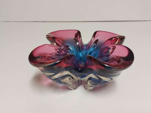 AMAZINGLY BEAUTIFUL MURANO STUDIO ART GLASS MULTIPLE COLOURS BOWL HEAVY BOWL, WEIGHING 1,523 KG